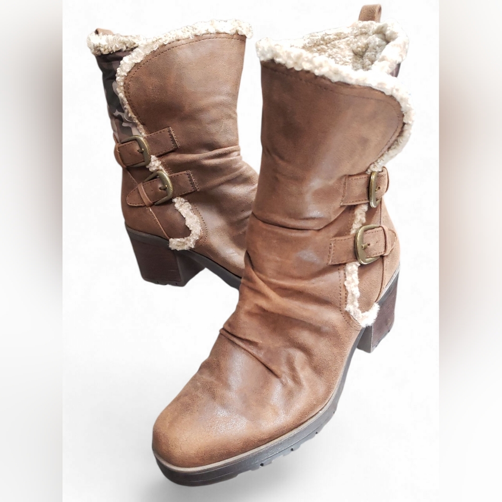 Beartraps Camo Faux Shearling-Lined Winter Boots